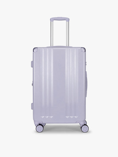 CALPAK Ambeur Medium Luggage in light lavender purple in Sea Glass with handles and spinner wheels on a white background; LAM1024-SEA-GLASS view 1