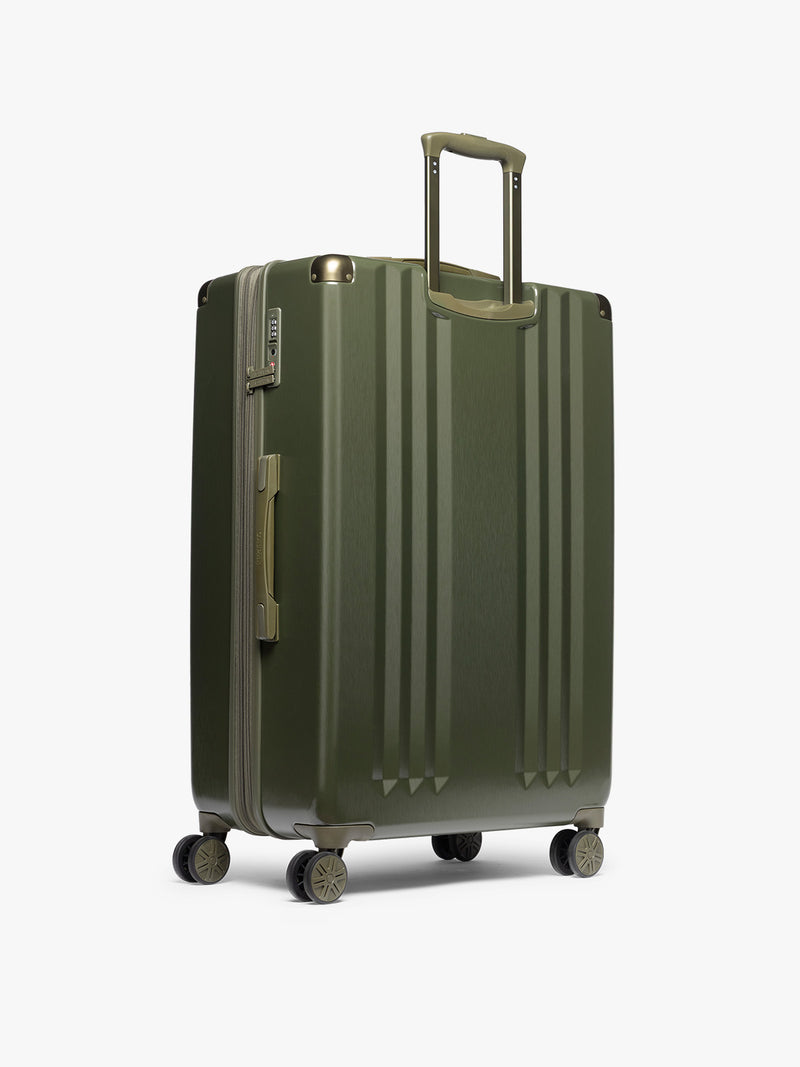 CALPAK Ambeur Large Luggage back view in dark green Pine