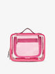 CALPAK clear cosmetics case in pink dragonfruit; CCC2001-DRAGONFRUIT