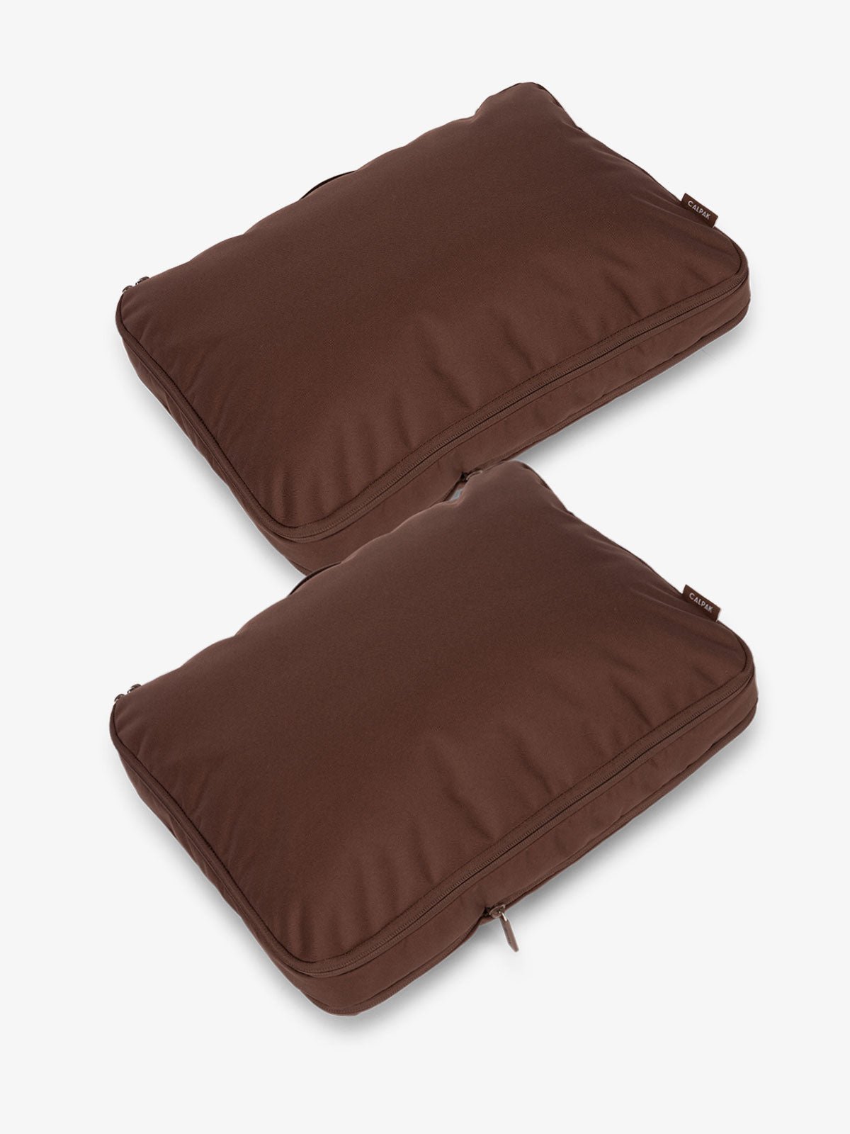 CALPAK Large Compression Packing Cubes in brown walnut