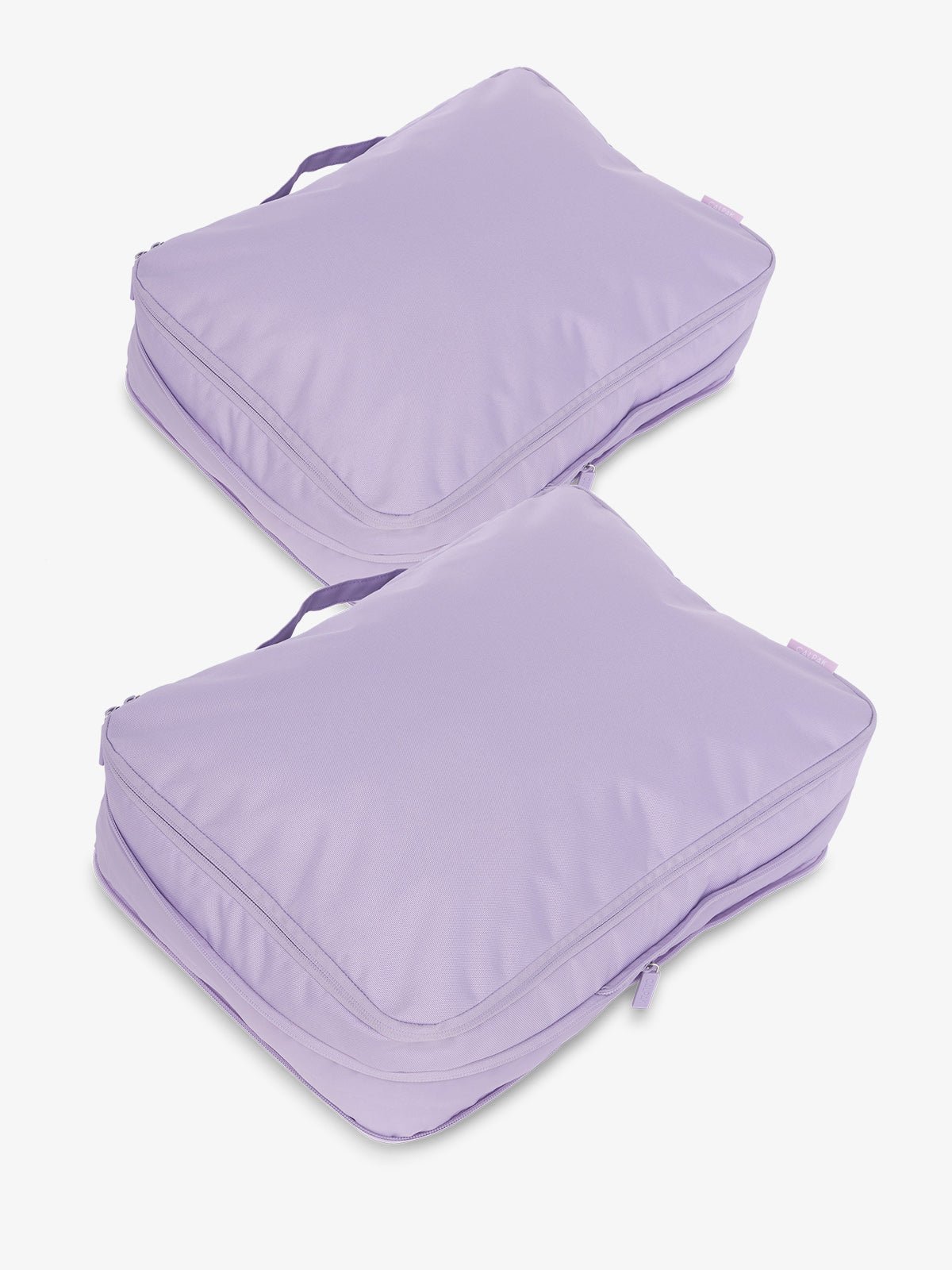 CALPAK large packing cubes with top handles and expandable by 4.5 inches in light purple orchid