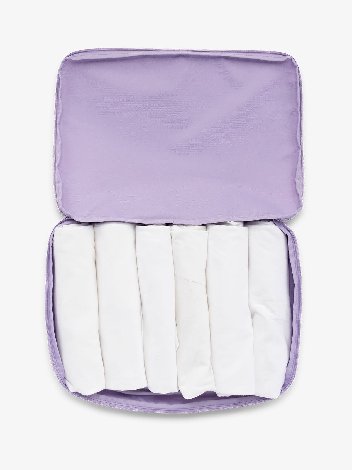 CALPAK Large Compression Packing cubes for travel made with durable materials in lavendar