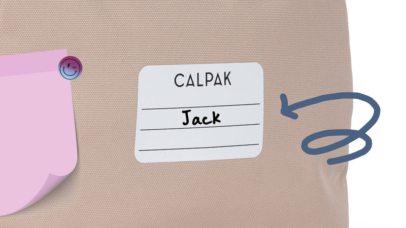 CALPAK Kids Lunch Bag with white identification label