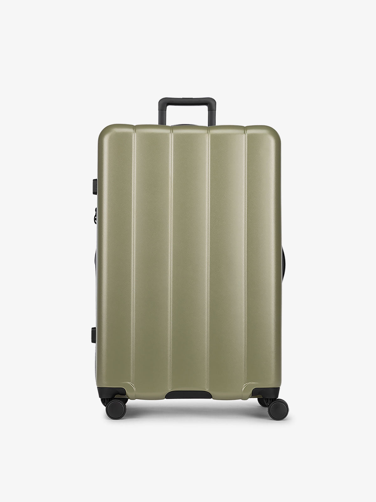 CALPAK Pistachio green large luggage made from an ultra-durable polycarbonate shell and expandable by up to 2"; LCO1028-PISTACHIO