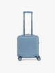 CALPAK Hue Mini Carry On in light blue French Blue with Gingham interior; LHU1014-FRENCH-BLUE