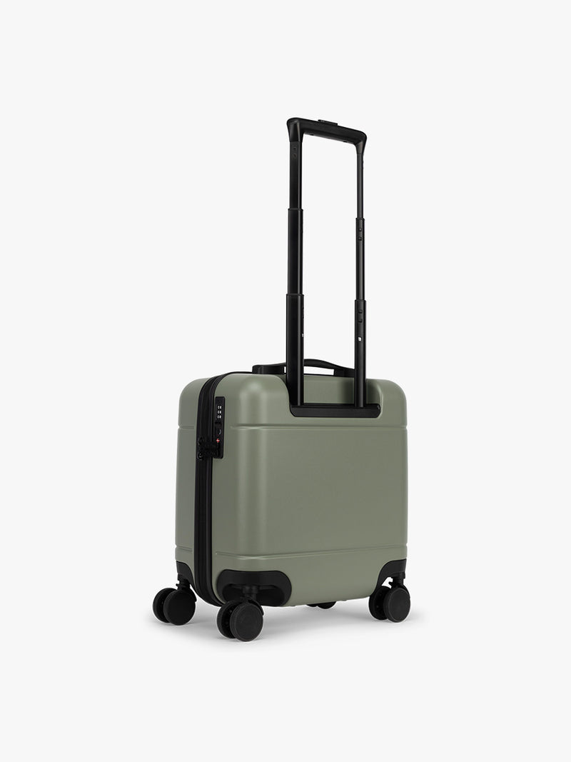 CALPAK Hue Mini Carry On Luggage back view in green Juniper