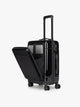 CALPAK Hue Front Pocket Carry On Luggage in Glazed Black; LHU1020-GLAZED-BLACK
