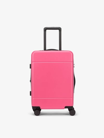 CALPAK Hue hard shell rolling carry on luggage in hot pink dragonfruit; LHU1020-NP-DRAGONFRUIT