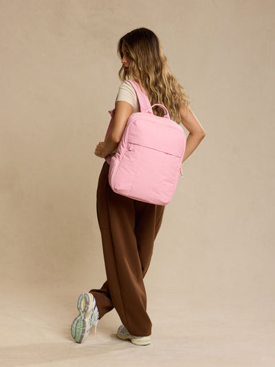CALPAK Luka 15in Laptop Backpack in monochrome pink Blossom; BPL2001-BLOSSOM view 2