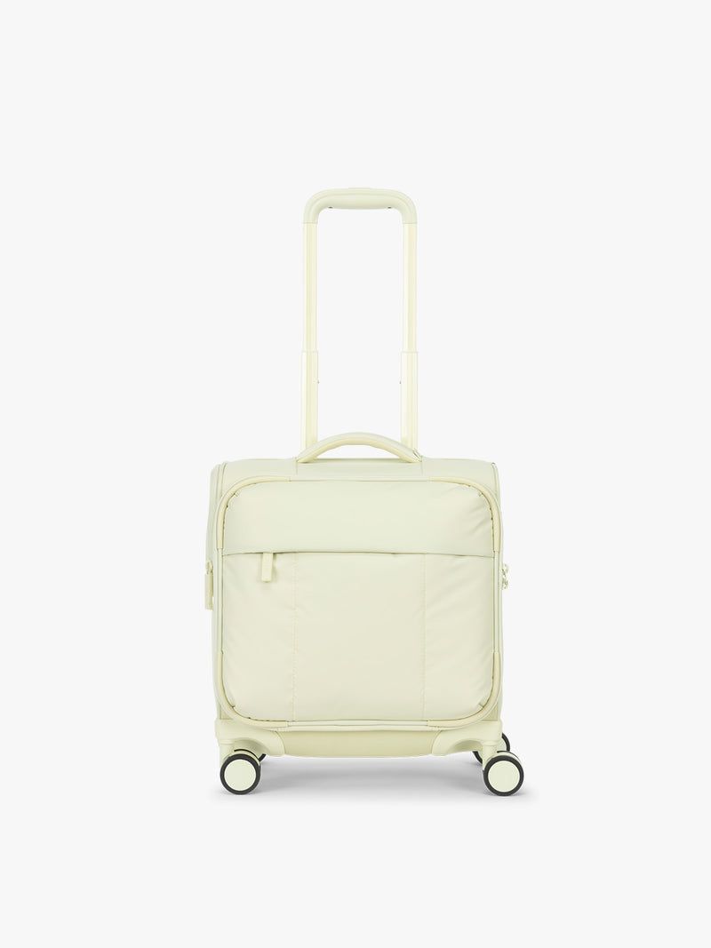 CALPAK Luka Soft-Sided Mini Carry On Luggage in light green Celadon with spinner wheels and handle