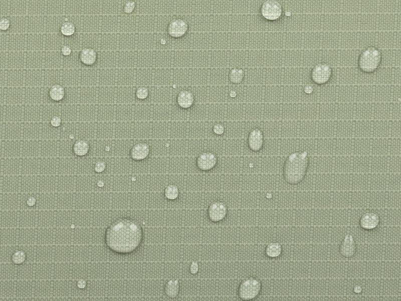 CALPAK Terra material with water droplets showing that the material is waterproof