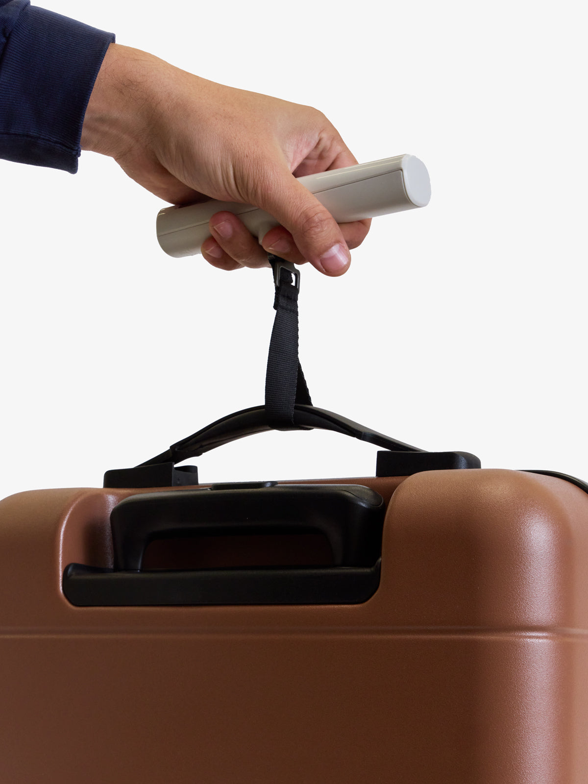CALPAK Battery-Free Luggage Scale used to weigh luggages in pounds or kilograms; ABFS2401-GREY