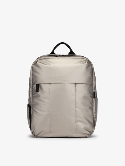 CALPAK Luka Laptop Backpack for school in metallic silver; BPL2001-GUNMETAL view 1
