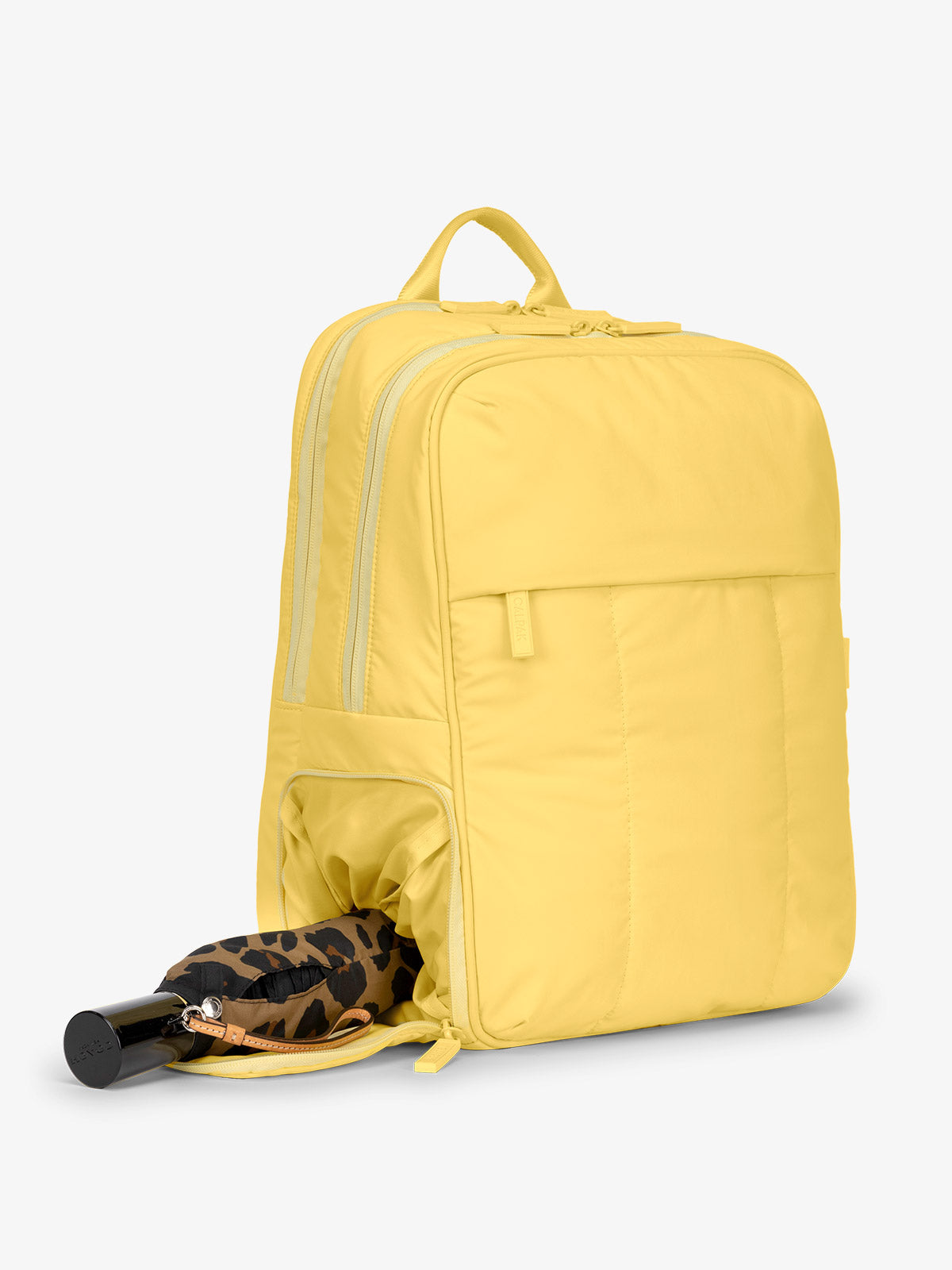 CALPAK Luka Laptop travel Backpack with shoe compartment in butter yellow; BPL2001-BUTTER