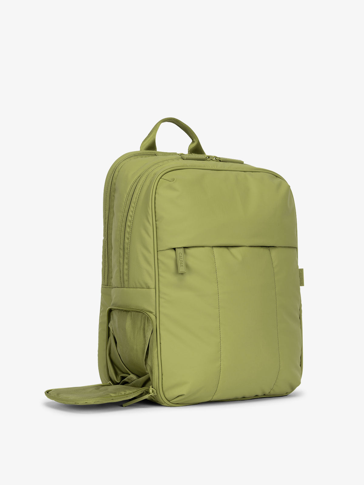 CALPAK Luka Laptop travel Backpack with shoe compartment in green pistachio; BPL2001-PISTACHIO