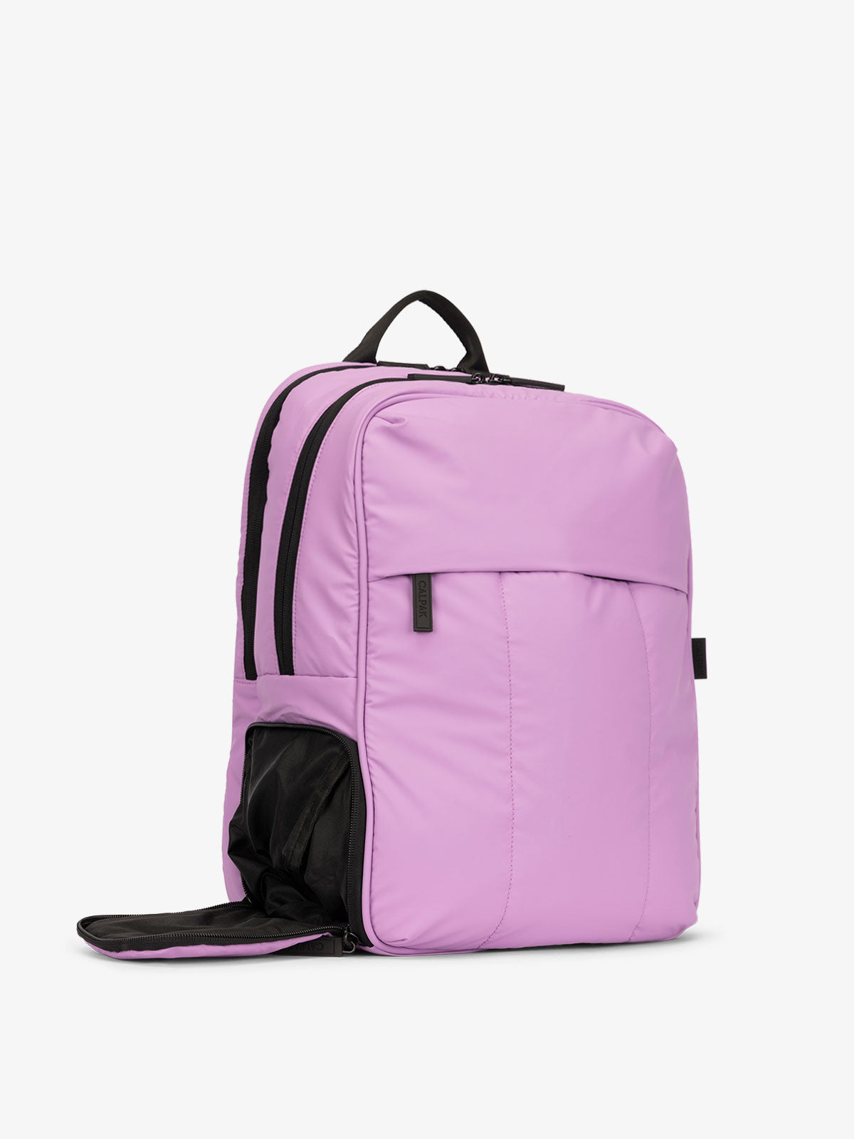 CALPAK Luka Laptop travel Backpack with shoe compartment in light purple lilac; BPL2001-LILAC