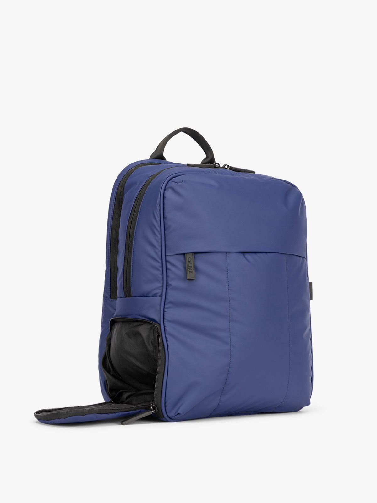 CALPAK Luka Laptop travel Backpack with shoe compartment in dark blue navy; BPL2001-NAVY