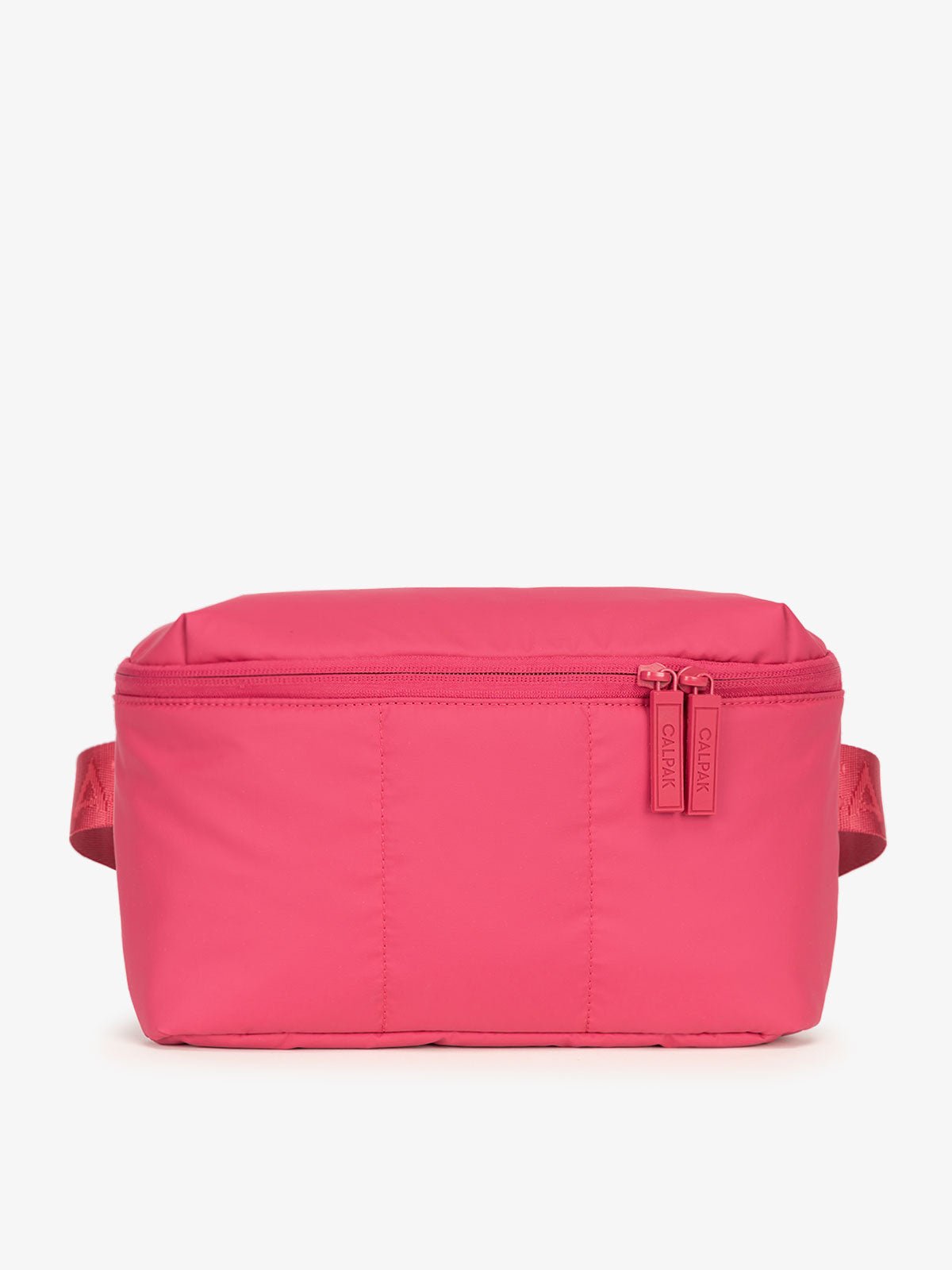 CALPAK Luka Belt Bag with soft puffy exterior in pink dragonfruit