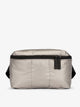 CALPAK Luka Belt Bag with soft puffy exterior in silver; BB1901-GUNMETAL