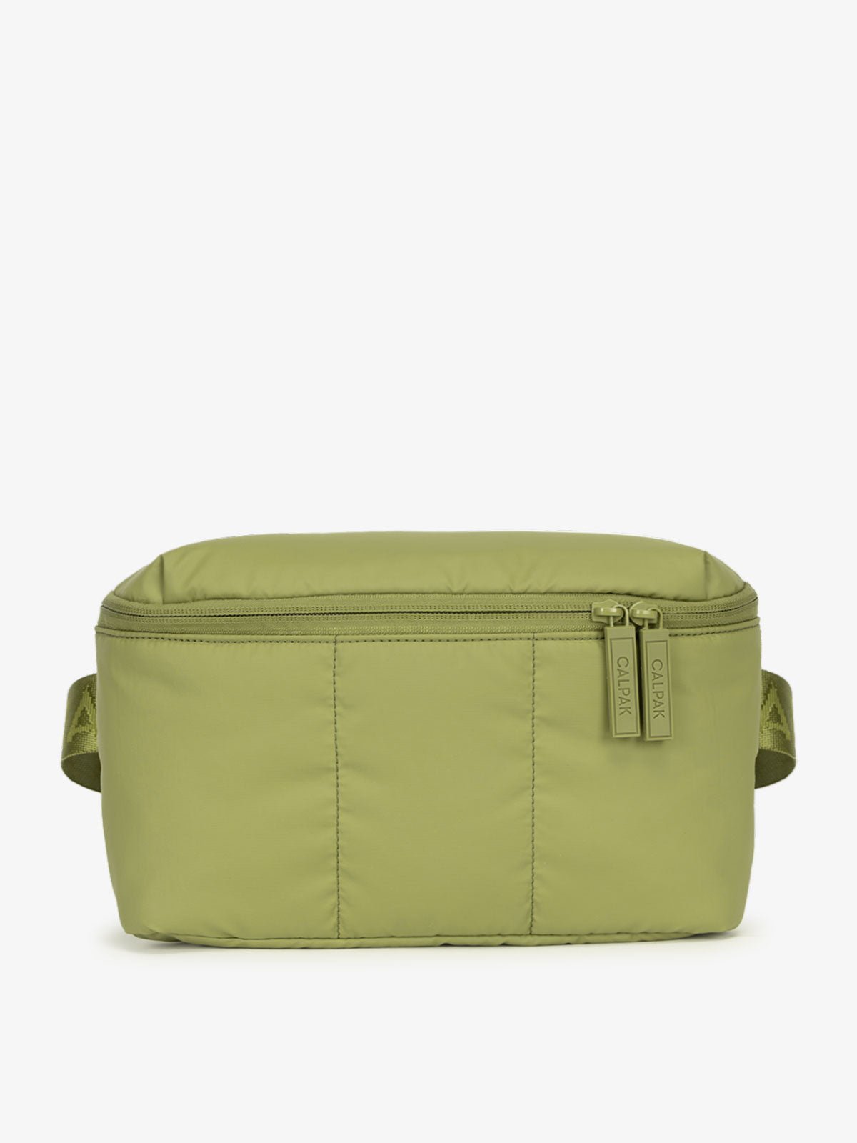 CALPAK Luka Belt Bag with soft puffy exterior in green pistachio