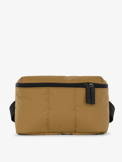 CALPAK Luka Belt Bag with soft puffy exterior in khaki; BB1901-KHAKI view 1