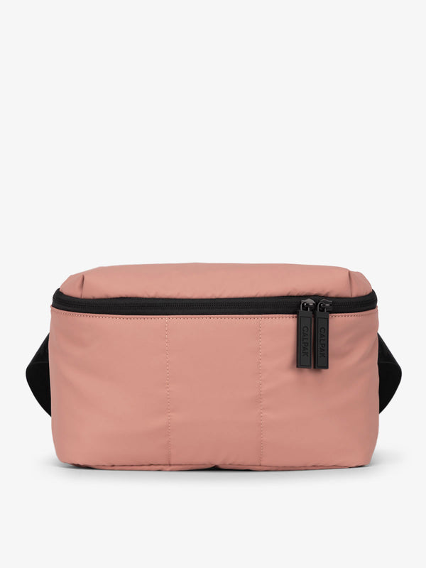 CALPAK Luka Belt Bag with soft puffy exterior in peony
