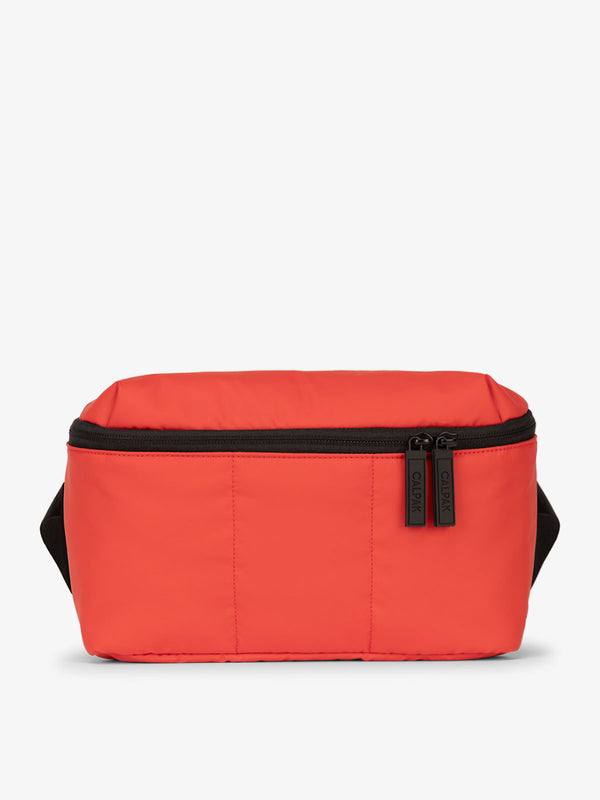 CALPAK Luka Belt Bag with soft puffy exterior in rouge