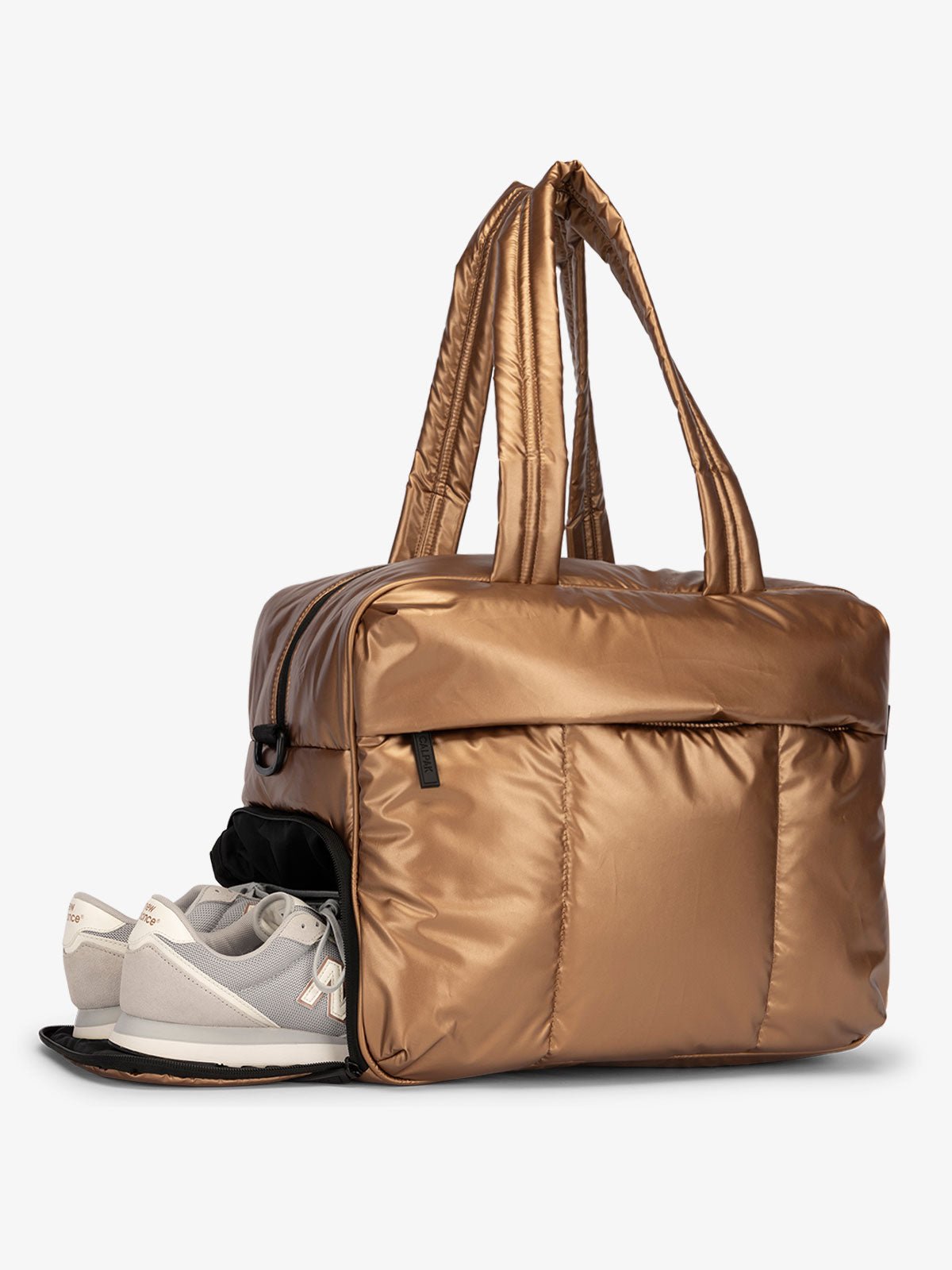 shoe compartment for Luka Duffel Bag in shiny copper