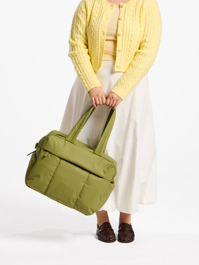 CALPAK Luka Duffel bag in pistachio green; DSM1901-PISTACHIO view 2