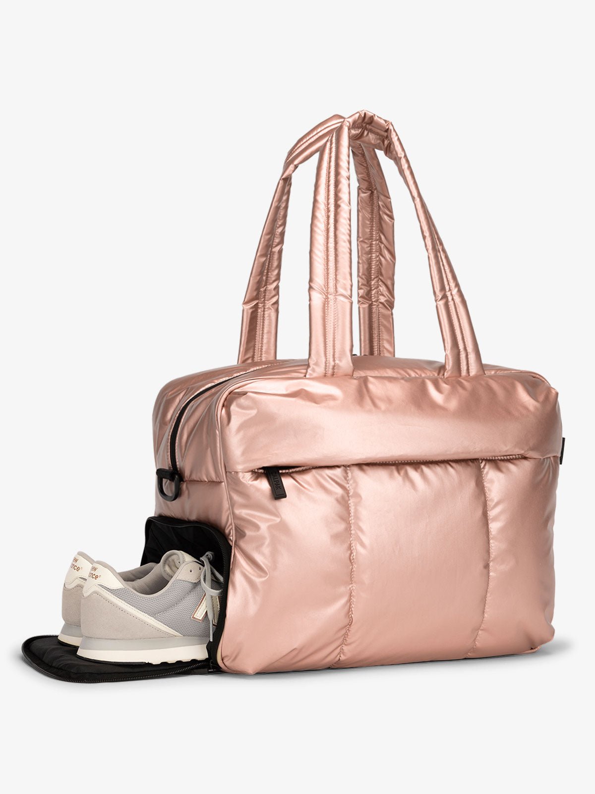 shoe compartment for Luka Duffel Bag in rose gold