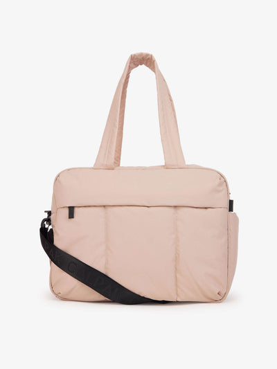 matte pink CALPAK Luka duffel bag and weekender; DSM1901-ROSE-QUARTZ view 1