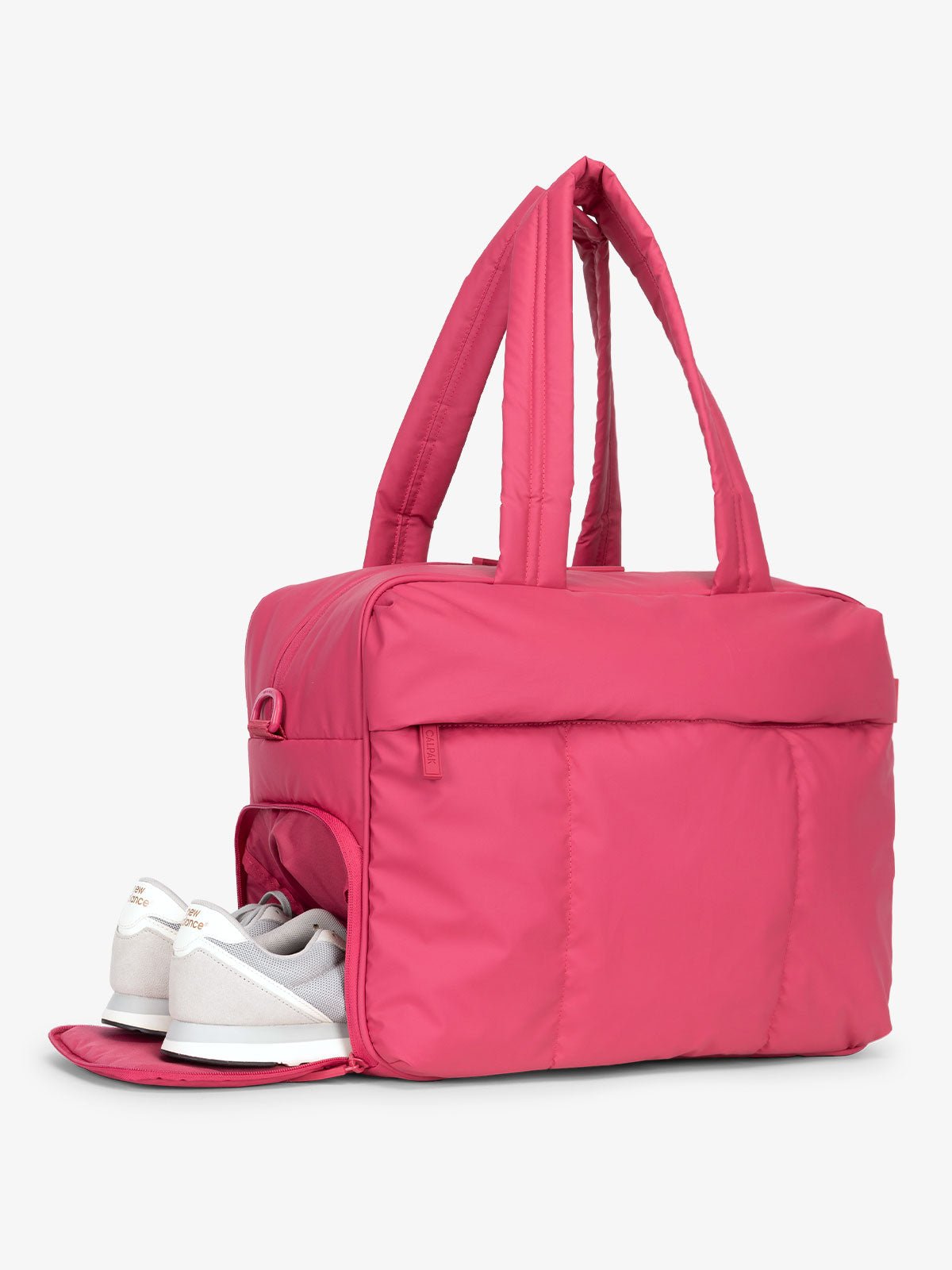shoe compartment for Luka Duffel Bag in pink