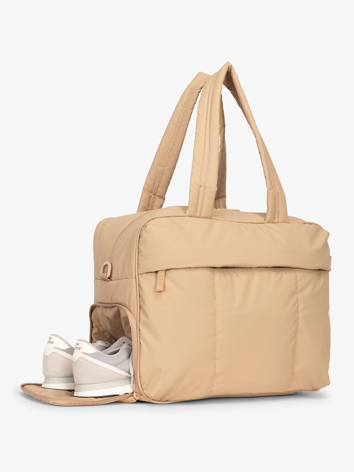 shoe compartment for Luka Duffel Bag in light brown