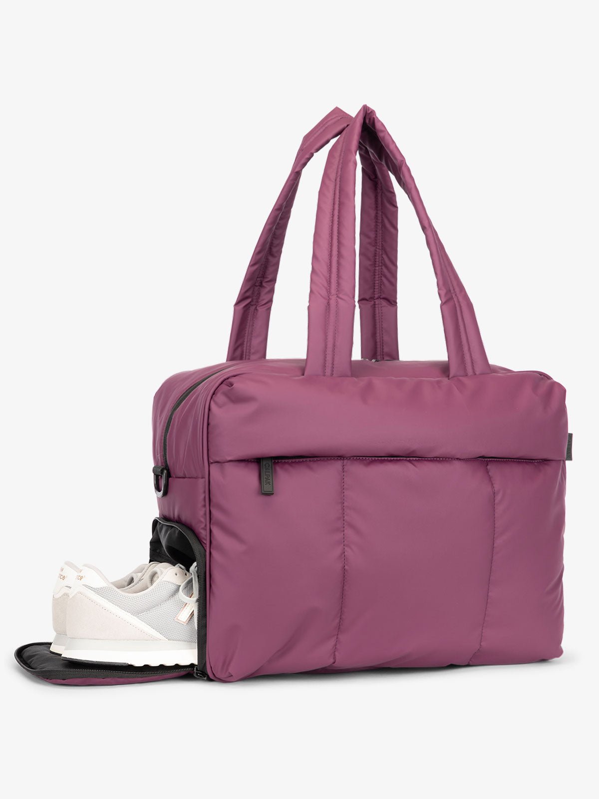 shoe compartment for Luka Duffel Bag in purple plum