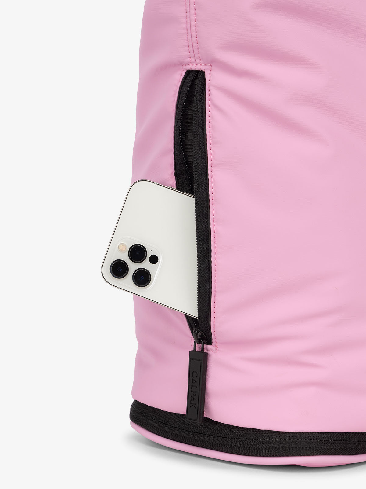 CALPAK Luka expandable laptop bag with zippered pocket in pink; ALT2201-BUBBLEGUM