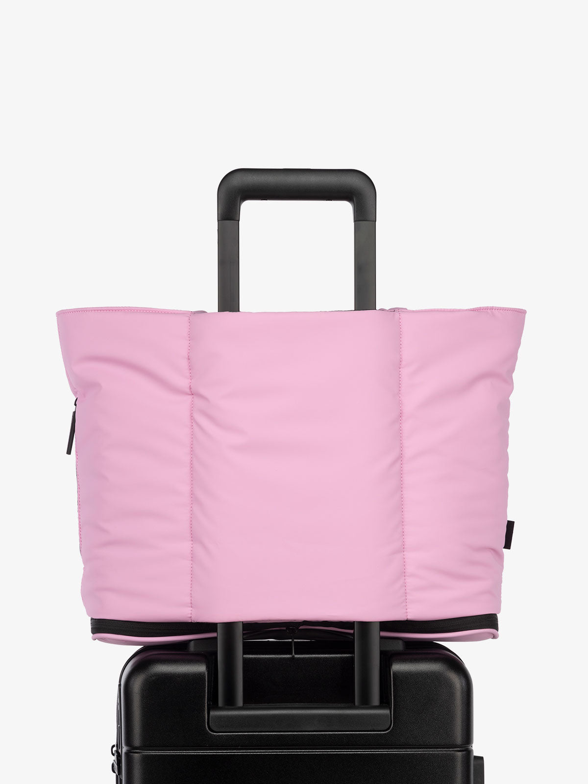 CALPAK Luka expandable travel tote bag with trolley sleeve in bubblegum; ALT2201-BUBBLEGUM