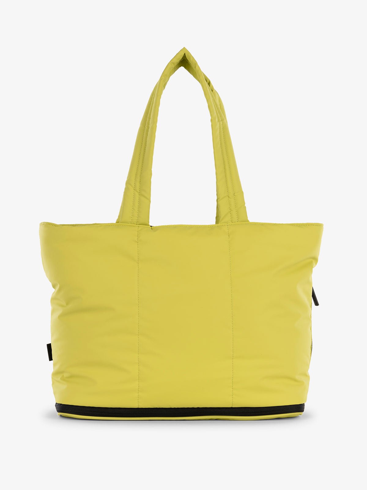 CALPAK Luka expandable tote bag with laptop compartment in yellow green