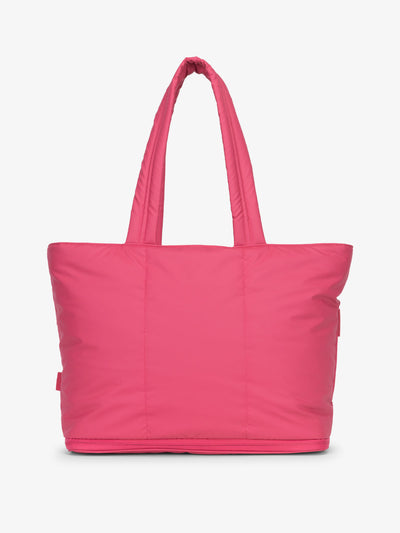 CALPAK Luka expandable tote bag with laptop compartment and padded straps in dragonfruit