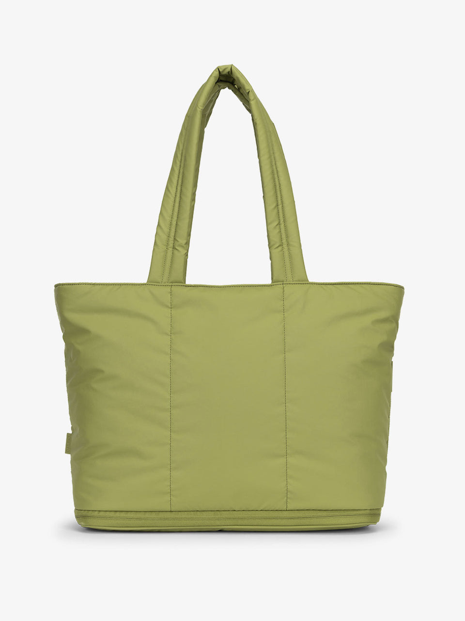 CALPAK Luka expandable tote bag with laptop compartment and padded straps in pistachio; ALT2201-PISTACHIO