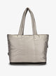 CALPAK Luka expandable tote bag with laptop compartment and padded straps in silver; ALT2201-GUNMETAL