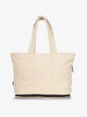 CALPAK Luka expandable tote bag with multiple pockets in oatmeal; ALT2201-OATMEAL