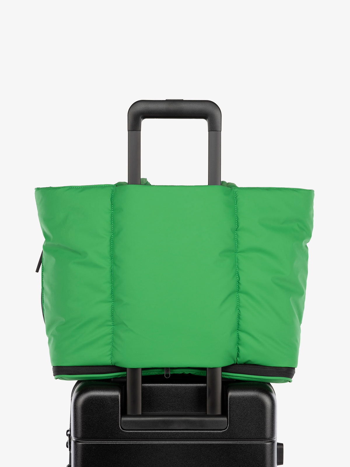 CALPAK Luka expandable travel bag with laptop compartment and trolley sleeve in winter green; ALT2201-GREEN-APPLE