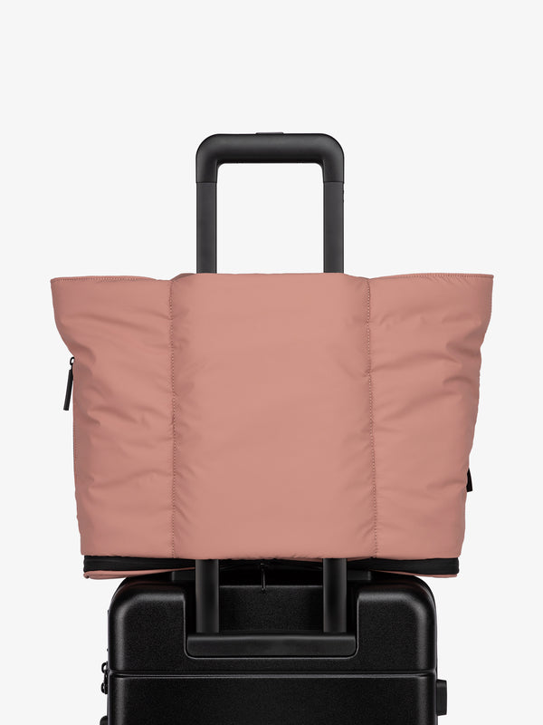 CALPAK Luka expandable travel bag with laptop compartment and trolley sleeve in peony