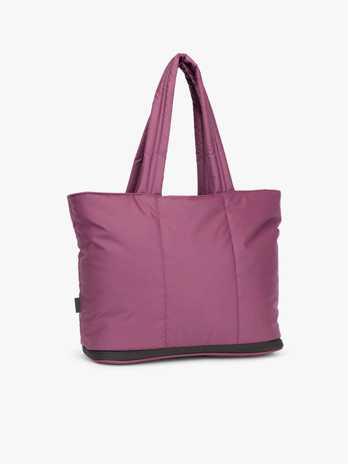 CALPAK Luka expandable laptop tote in purple plum; ALT2201-PLUM