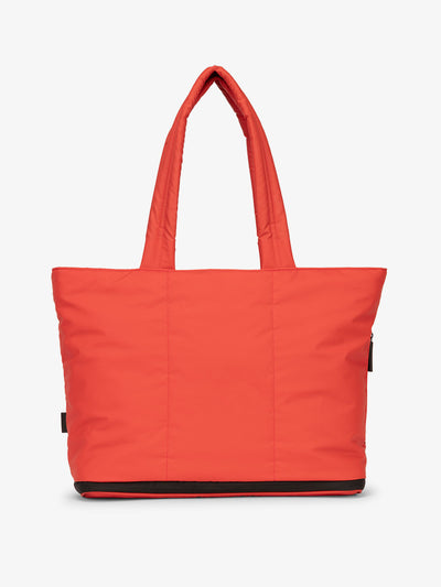 CALPAK Luka expandable tote bag with laptop compartment and padded straps in red