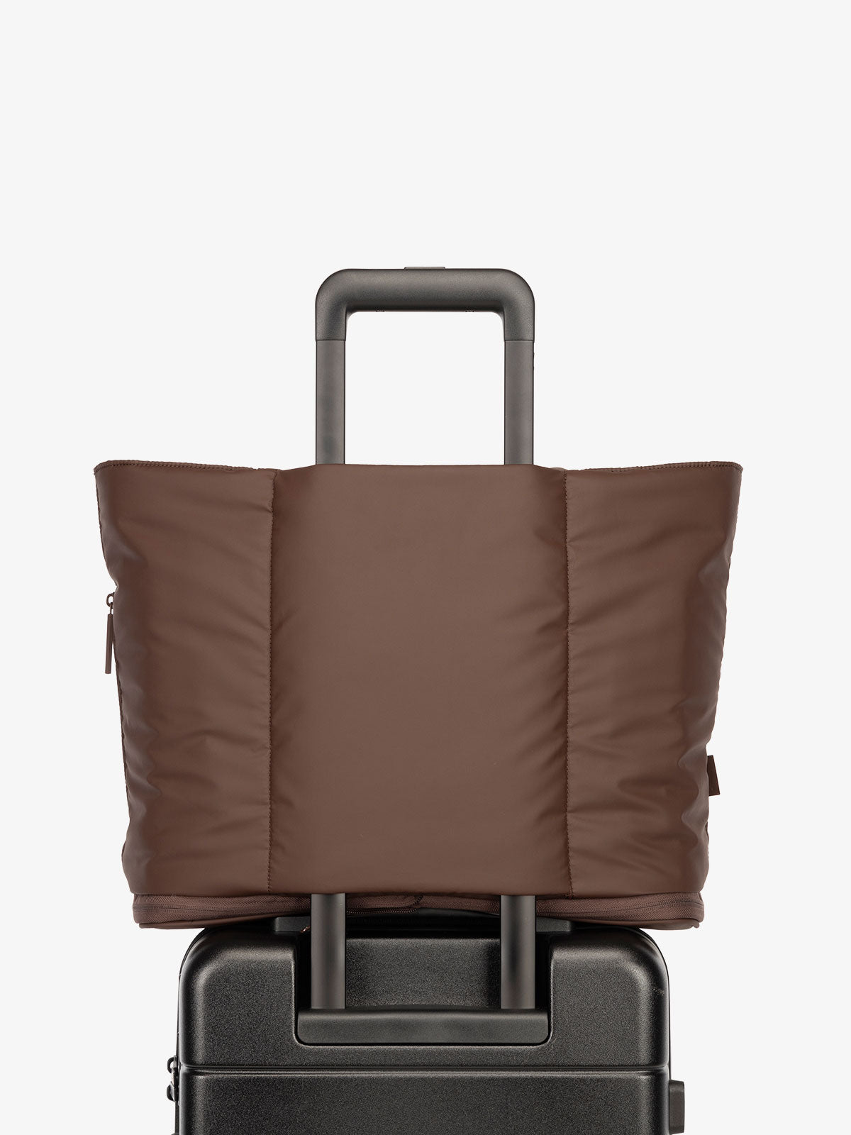CALPAK Luka expandable travel bag with laptop compartment and trolley sleeve in dark brown walnut; ALT2201-WALNUT