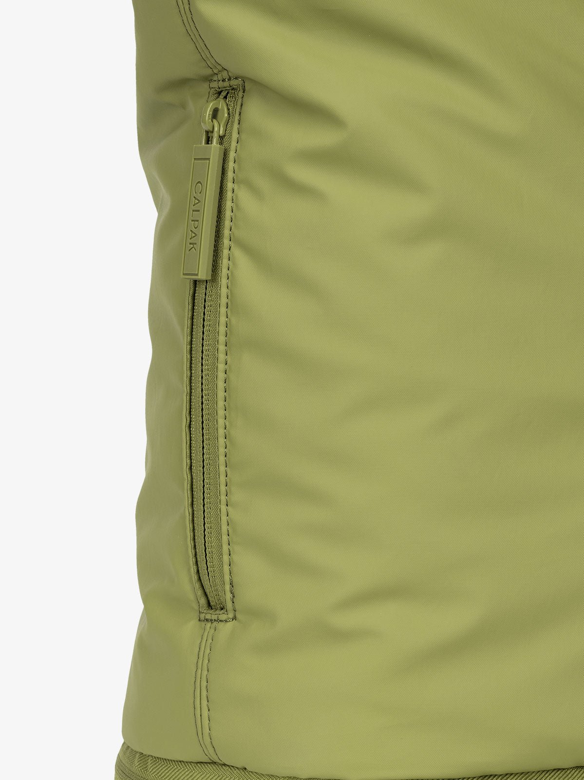 CALPAK Luka expandable laptop bag with hidden zippered pockets in green