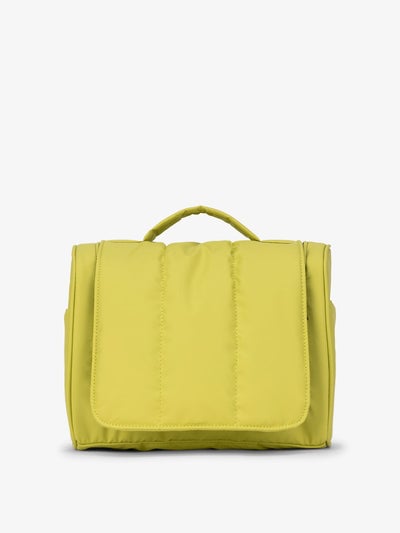 CALPAK Luka Hanging Toiletry Bag with carrying handle in green celery; TLH2301-CELERY