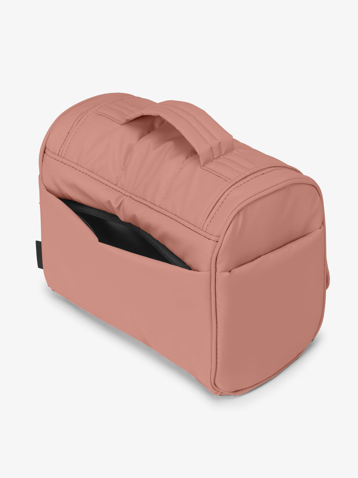 Peony CALPAK Luka Hanging Toiletry Bag featuring additional secure zippered back pocket; TLH2301-PEONY