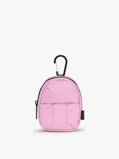 CALPAK Luka key pouch with carabiner clip in pink; AMB2201-BUBBLEGUM view 1